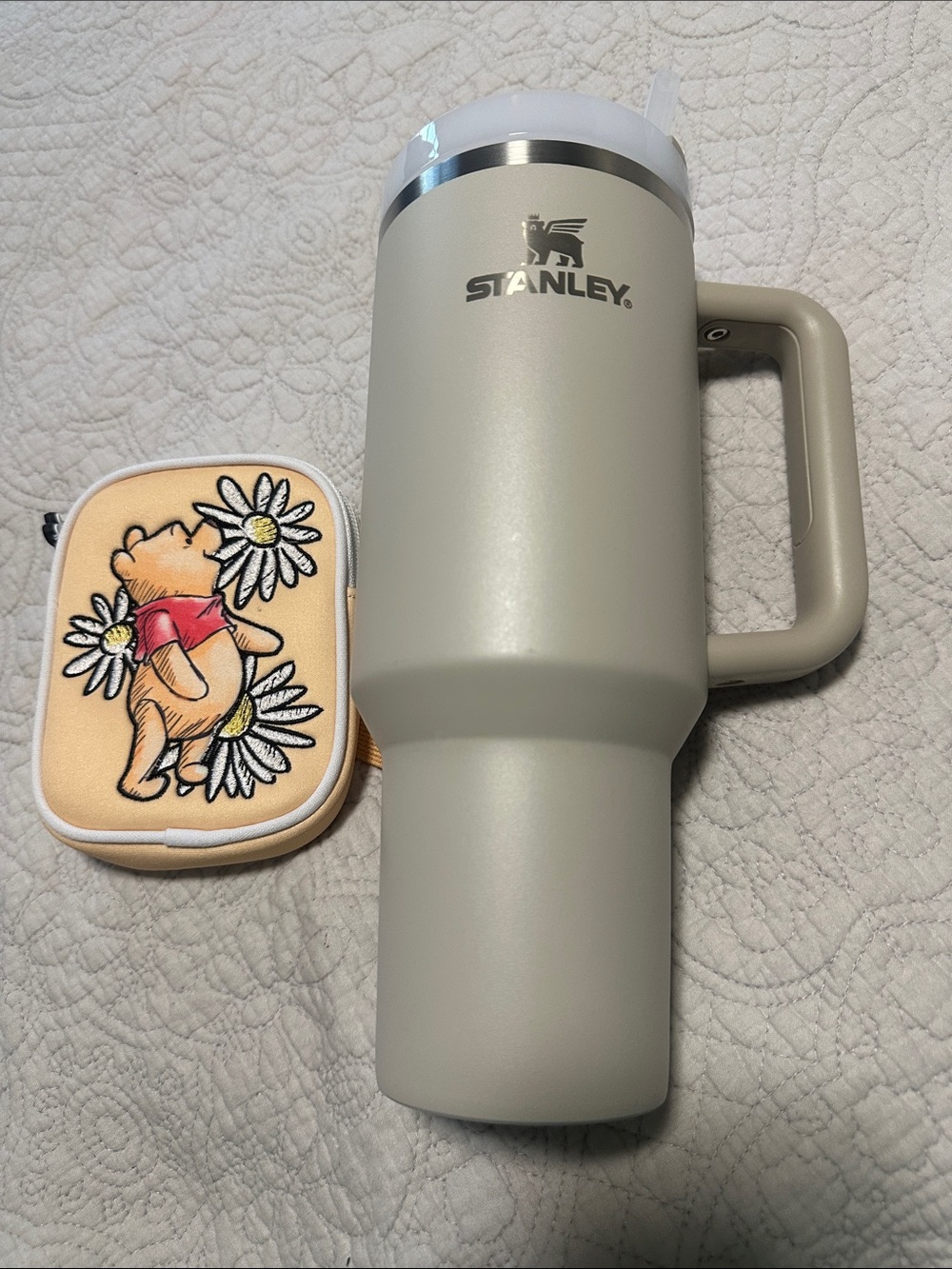 Stanley Beige Travel Mug with Winnie the Pooh Daisy Pouch - Picture 8 of 8